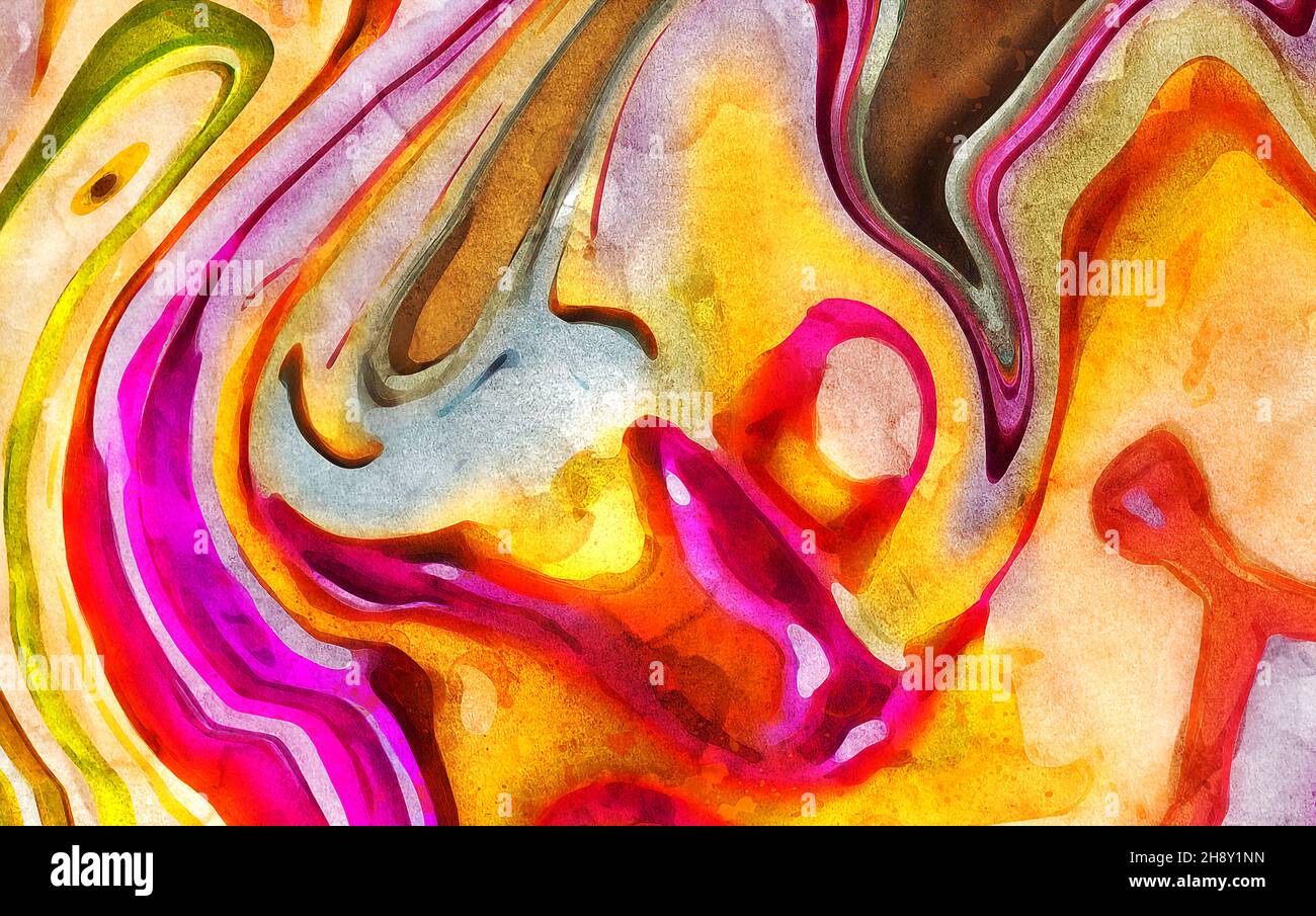 Acquerello sfondo colorato bagnato. Sfondo acquerello astratto. Sfondo ad acquerello dipinto a mano. Pittura astratta Foto Stock