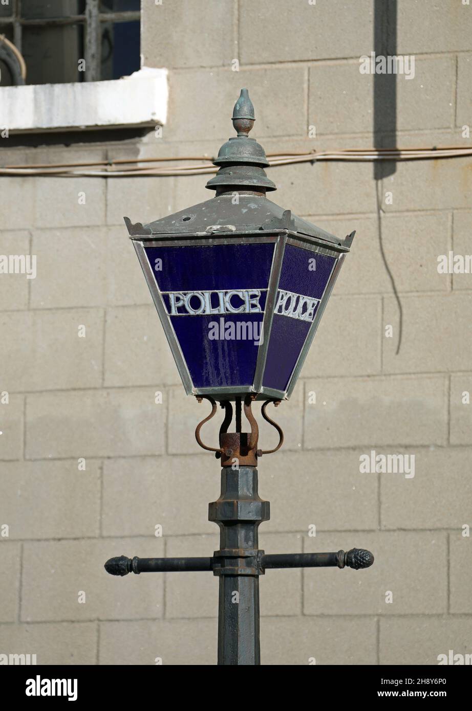 Lampada di polizia blu a Gibilterra Foto Stock