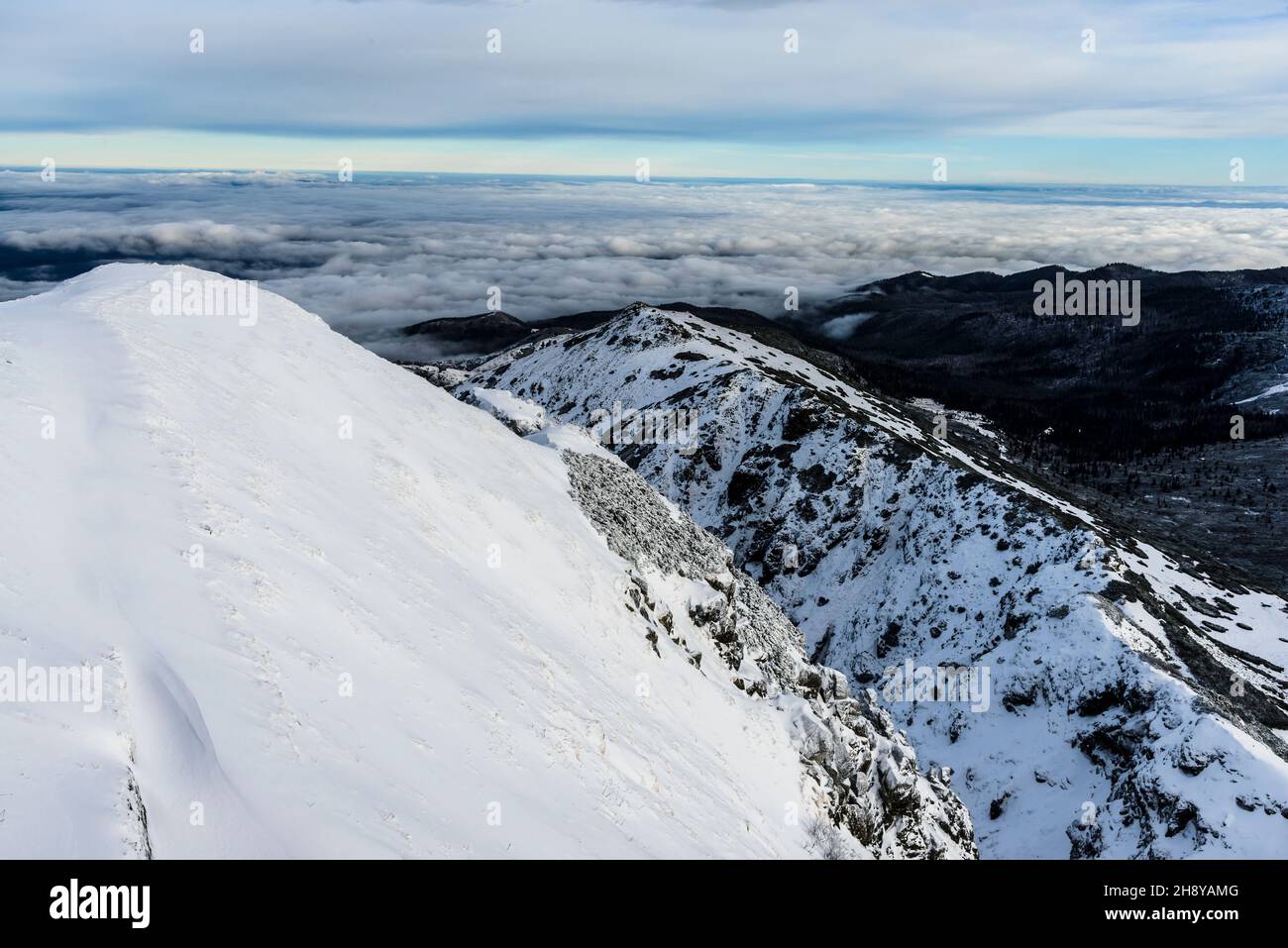 Inverno su Kasprowy Wierch in montagna polacca Tatra Foto Stock