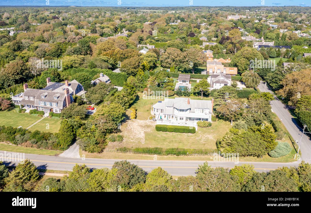 Veduta aerea di 346 Bluff Road, Amagansett, NY Foto Stock