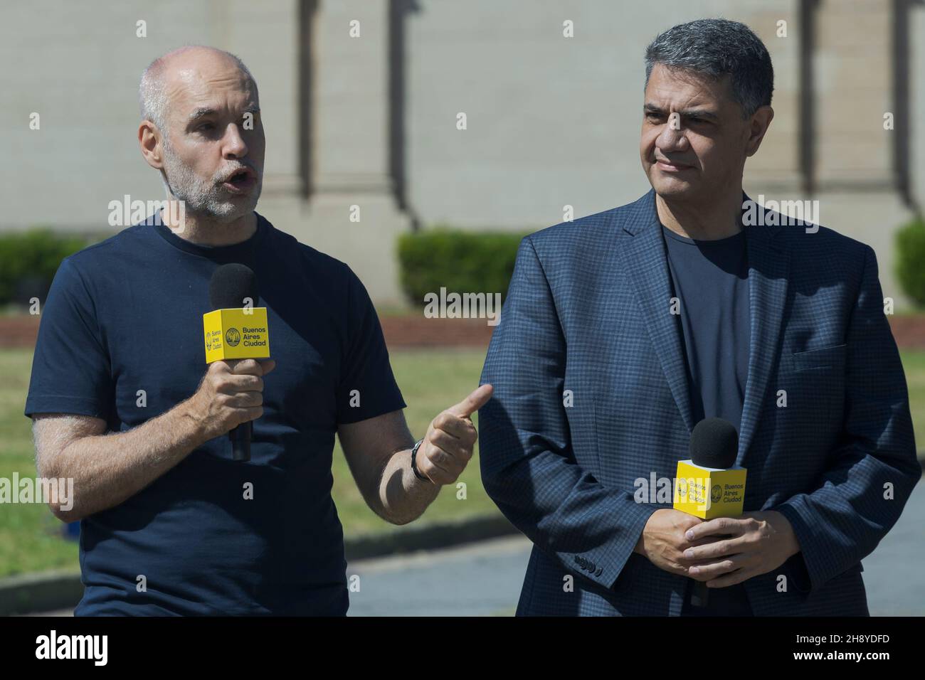 Ciudad de Buenos Aires, Argentina. 2 dicembre 2021. Horacio Rodriguez Larreta incorporò Jorge Macri come suo nuovo Ministro del Governo. (Foto di Esteban Osorio/Pacific Press) Credit: Pacific Press Media Production Corp./Alamy Live News Foto Stock