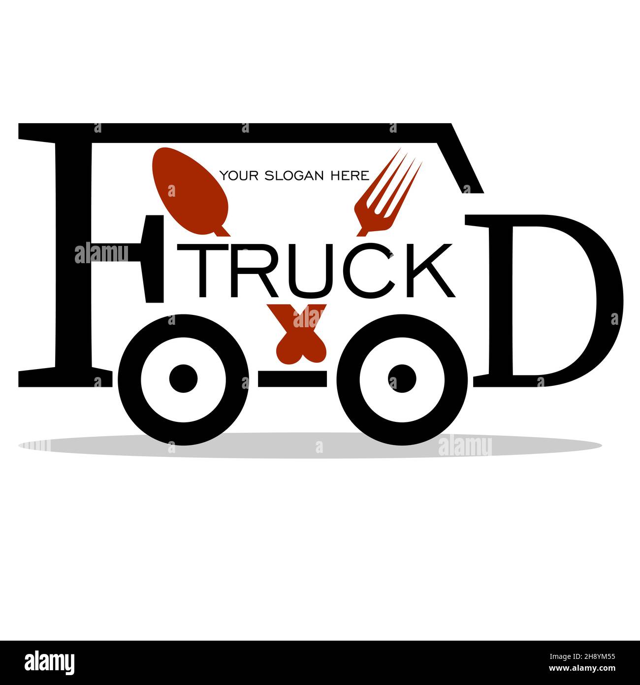 astratto logo minimal street food o delivery truck 1 Illustrazione Vettoriale