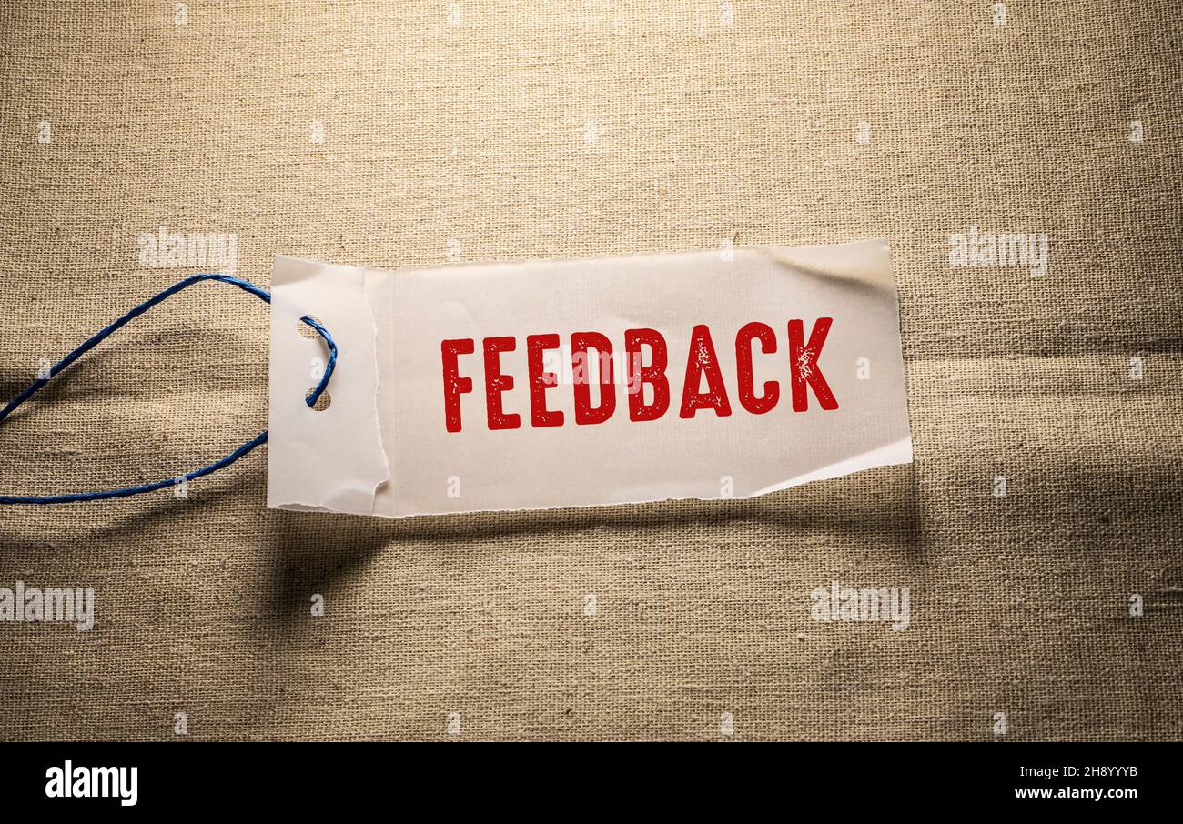 Primo piano di Feed Back Word , idea di concetto aziendale Foto Stock