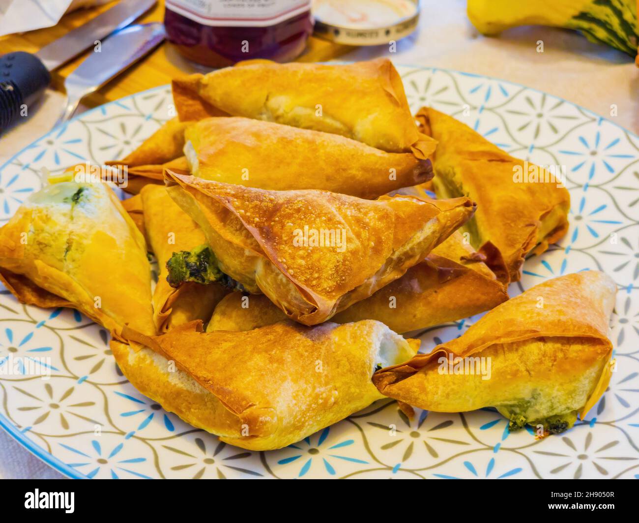 Primo piano di un po' di soffio di curry fritto in Texas, USA Foto Stock