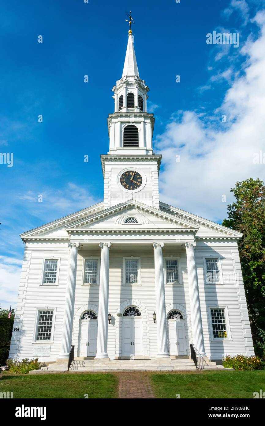 Williamstown, Massachusetts, USA - 14 settembre 2016. Costruzione della prima Chiesa Congregazionale, UCC, a Williamstown, ma. Foto Stock