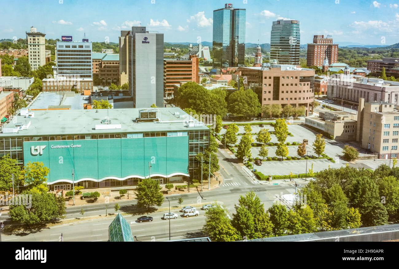 Knoxville, Tennessee, Stati Uniti d'America – 25 settembre 2016. Vista sul centro di Knoxville, Tennessee. Foto Stock