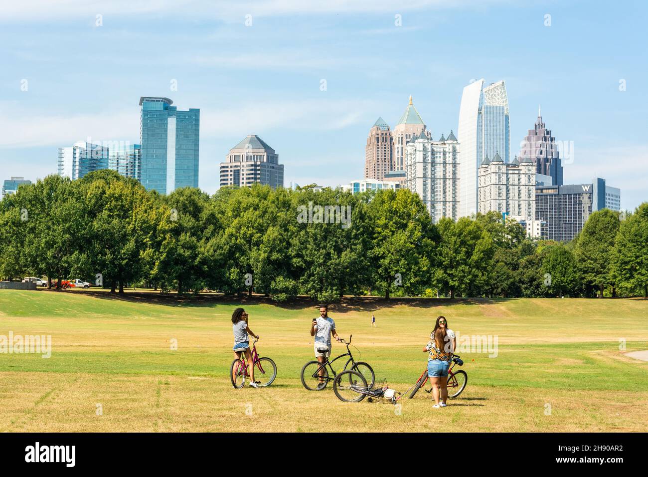 Atlanta, Georgia, Stati Uniti d'America – 27 settembre 2016. Vista del Midtown Skyline di Atlanta, Georgia, dal Piedmont Park Foto Stock