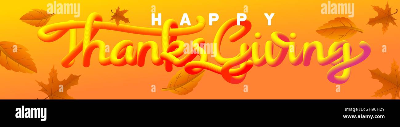 felice ringraziamento moderno banner illustrazione vettoriale Illustrazione Vettoriale