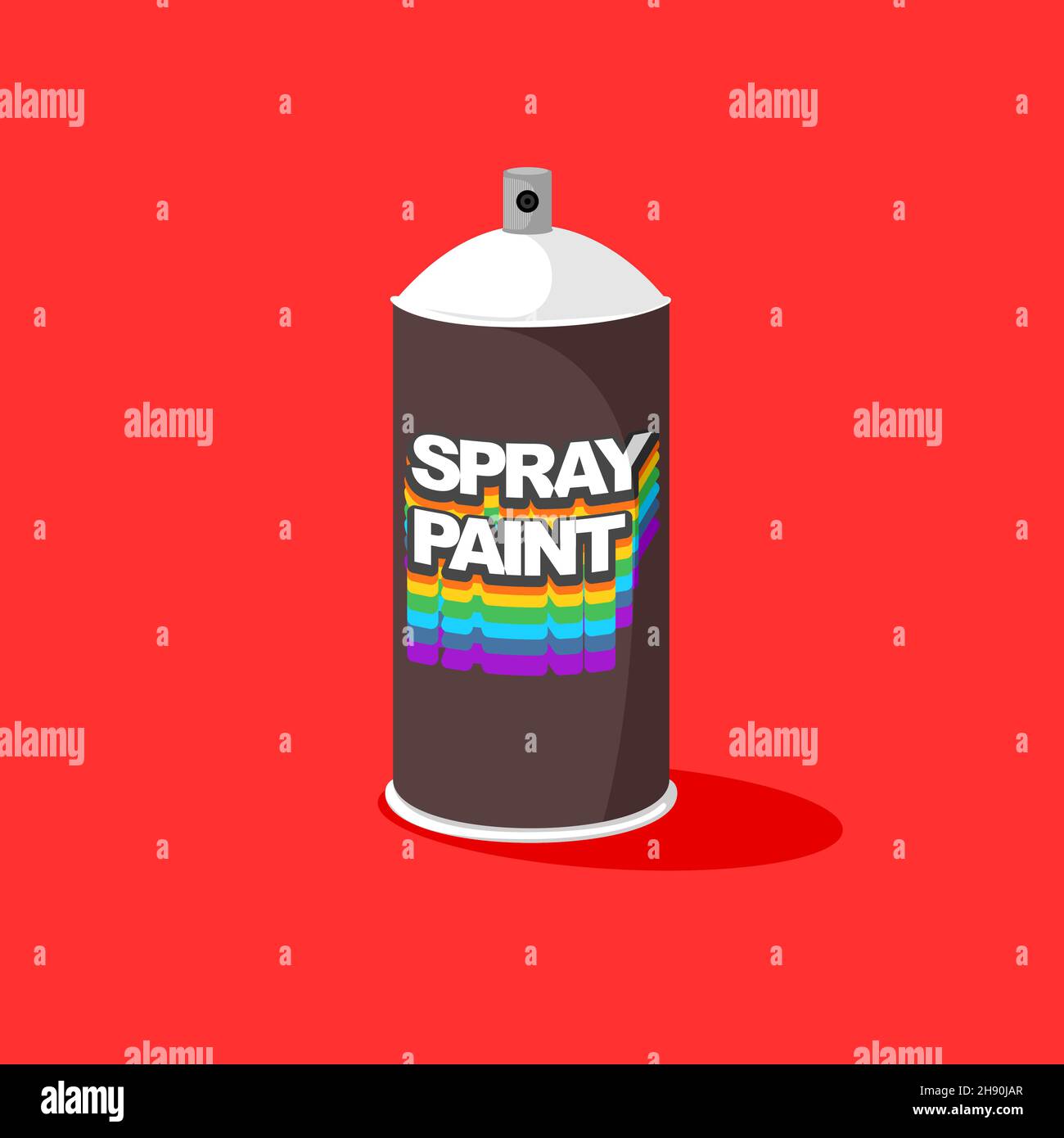 vernice spray aerosol bomboletta di stile piatto isolato icona illustrazione vettoriale Illustrazione Vettoriale