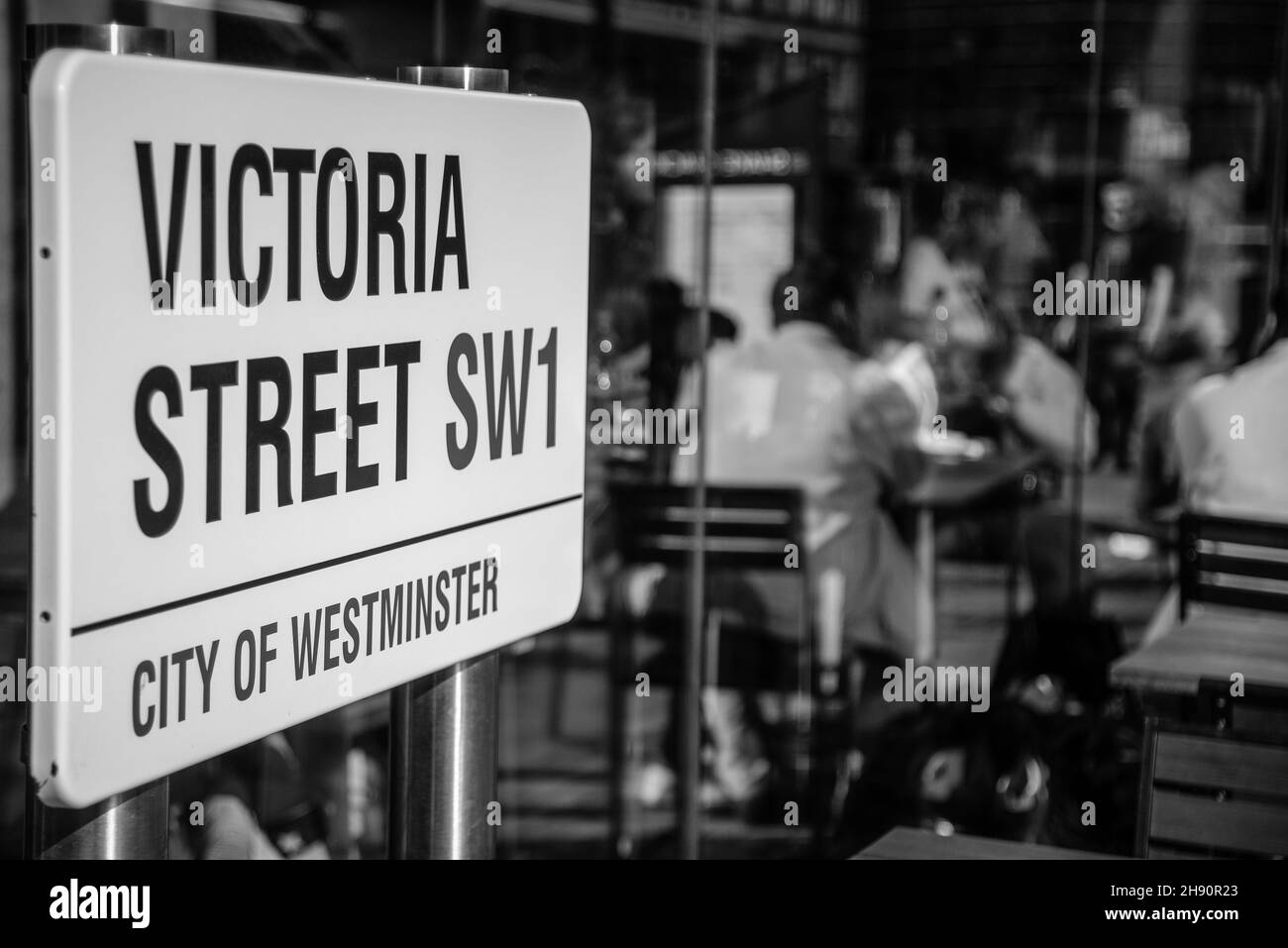 Londra 2020. Segnaletica stradale di Victoria Street Foto Stock
