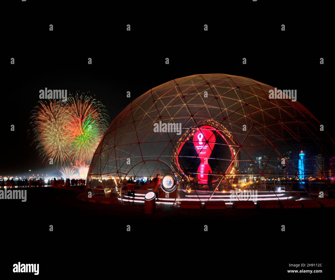 Qatar 2022 World Cup Calcio conto alla rovescia orologio Doha / QATAR Foto Stock