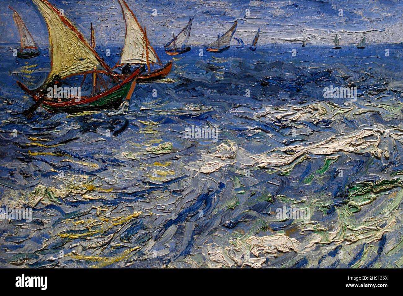 Seascape a Saintes-Maries, 1888, Vincent Van Gogh, Museo Pouchkine, Mosca, Russia, in mostra alla mostra icone di Arte moderna Foto Stock