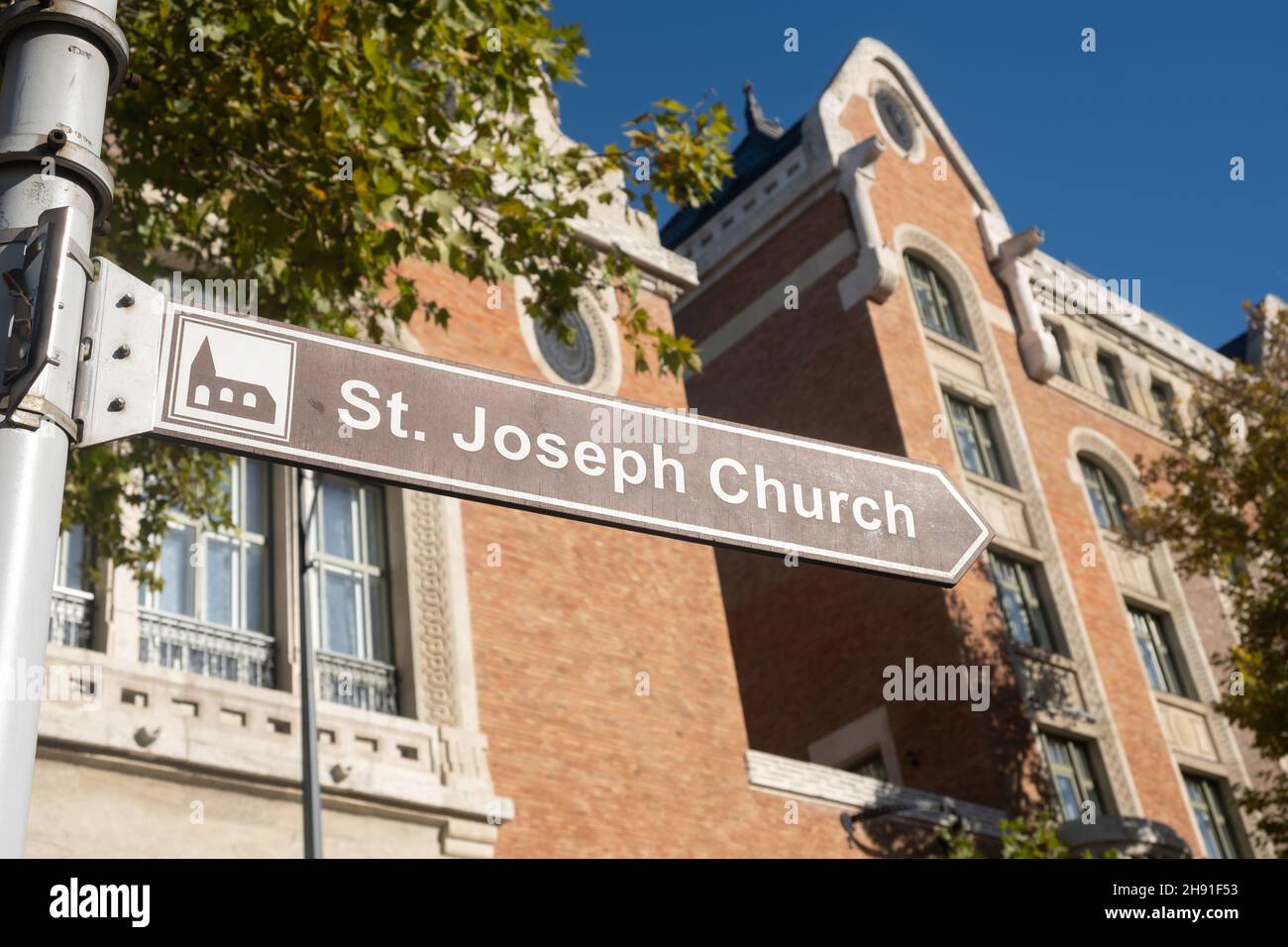 Budapest, Ungheria - 1 novembre 2021: Indice della Chiesa di San Giuseppe, editoriale illustrativo. Foto Stock