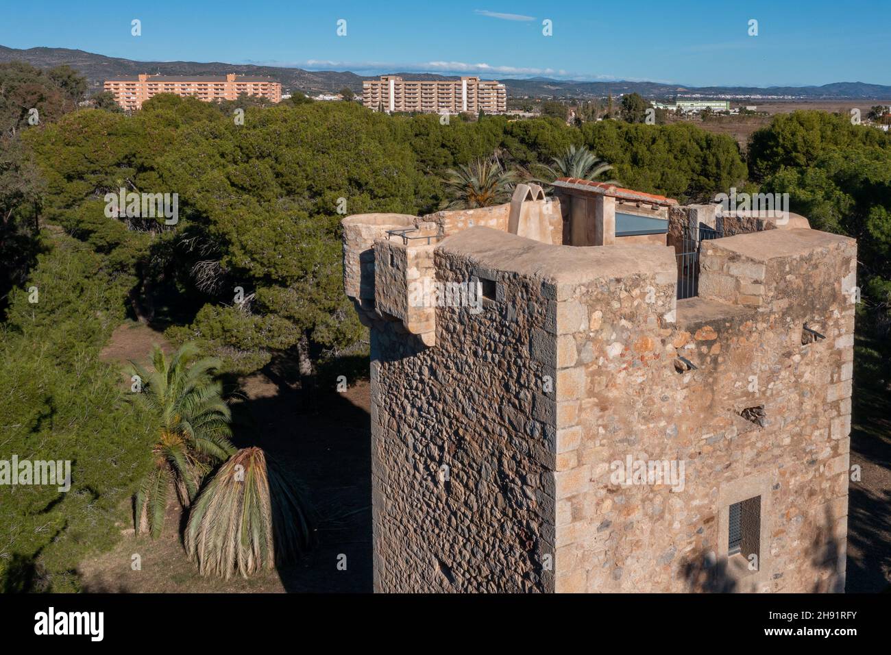 Rovine della Torre la SAL - Torre la SAL, Ribera de Cabanes, Spagna Foto Stock