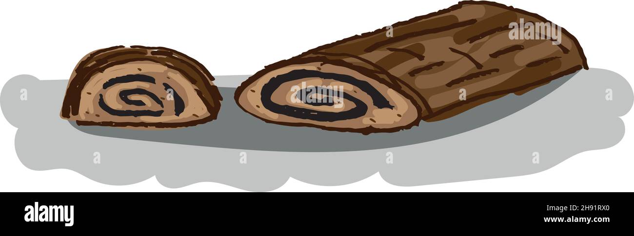 Bejgli, dolce tradizionale ungherese di Natale. Illustrazione vettoriale Illustrazione Vettoriale