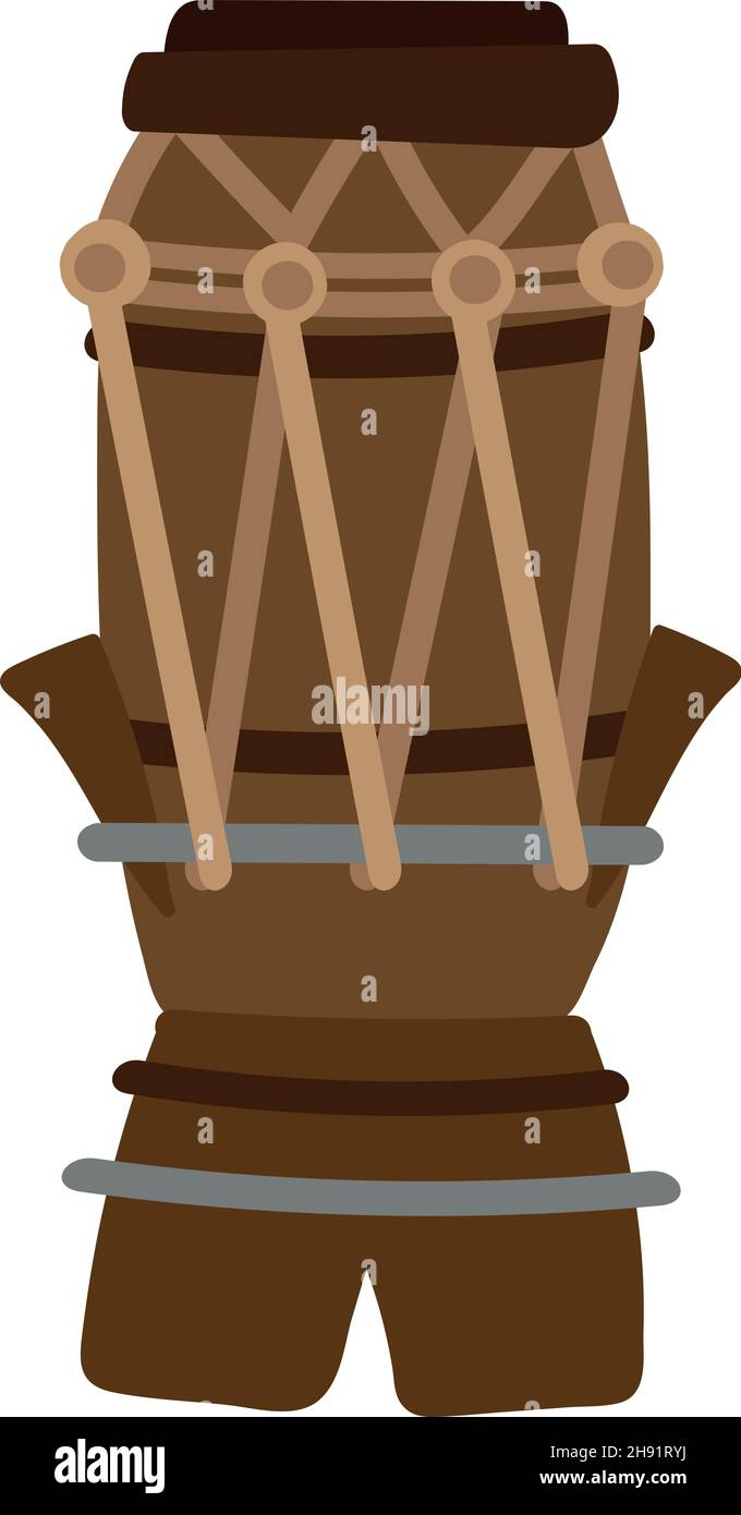 Atabaque capoeira strumento di musica drum. Icona vettoriale Illustrazione Vettoriale