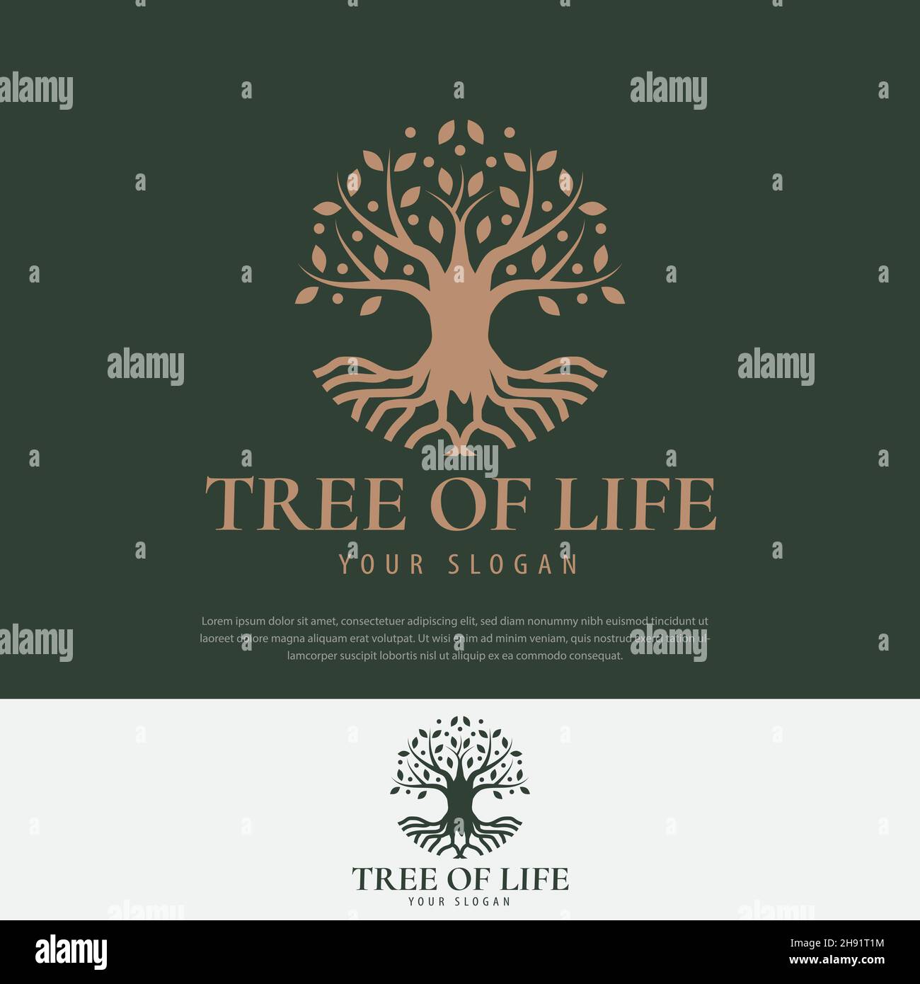 Disegno vettoriale del logo Family Tree of Life, simbolo, icona Illustrazione Vettoriale