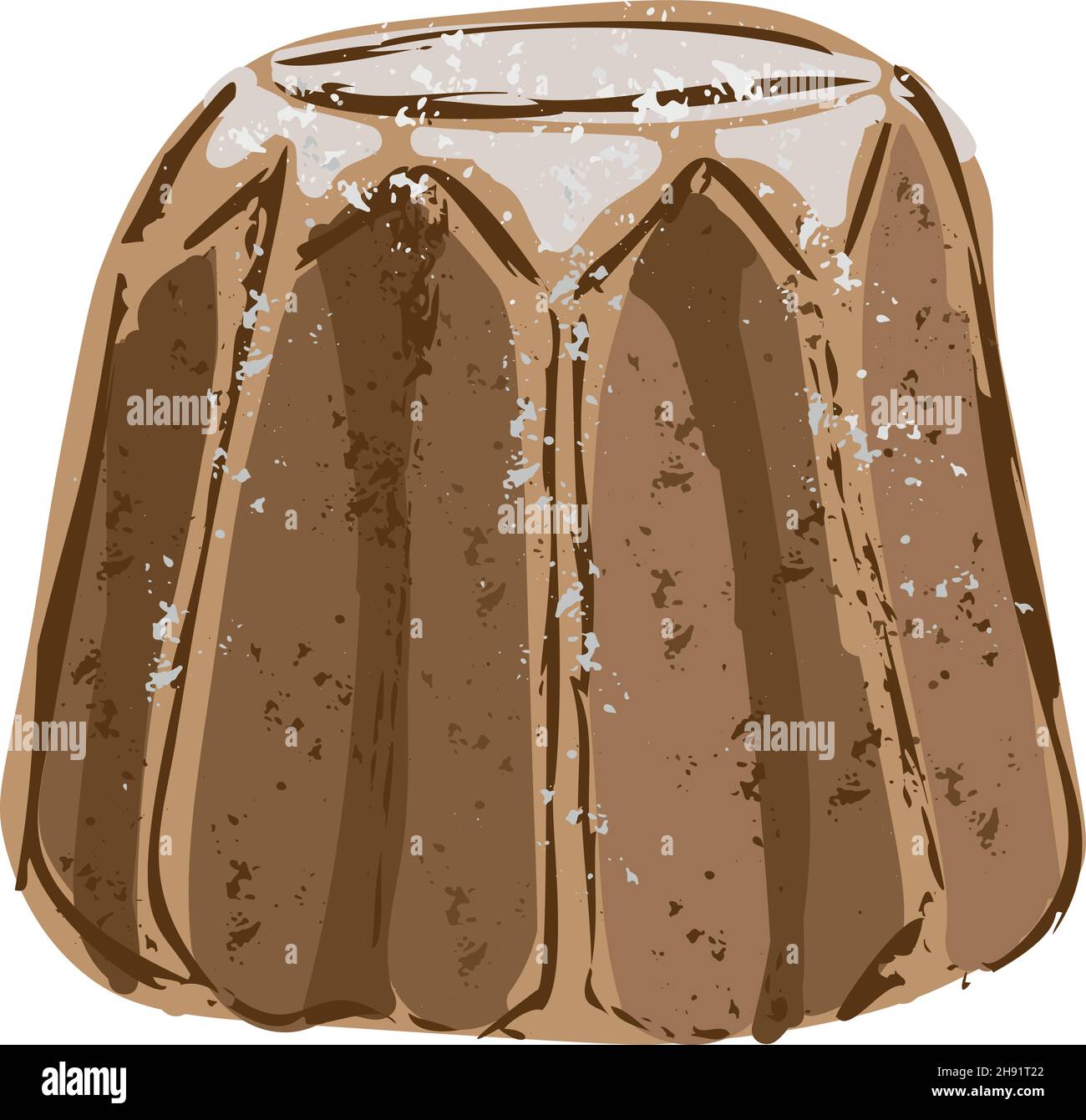 Pandoro tradizionale torta di Natale italiano illustrazione vettoriale. Illustrazione Vettoriale