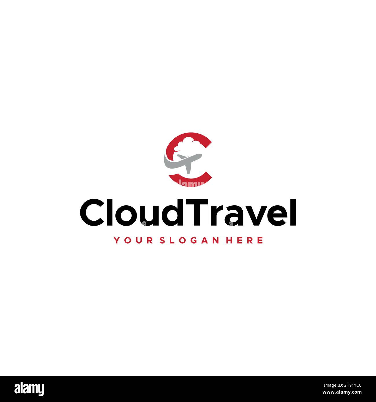 Design moderno del logo C Cloud Travel Illustrazione Vettoriale