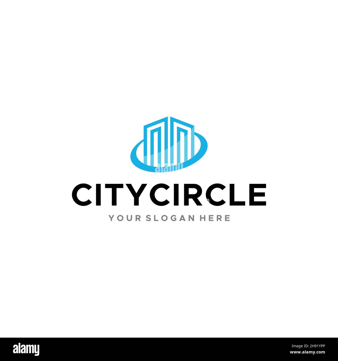 Minimal CITYCIRCLE real estate Logo design Illustrazione Vettoriale