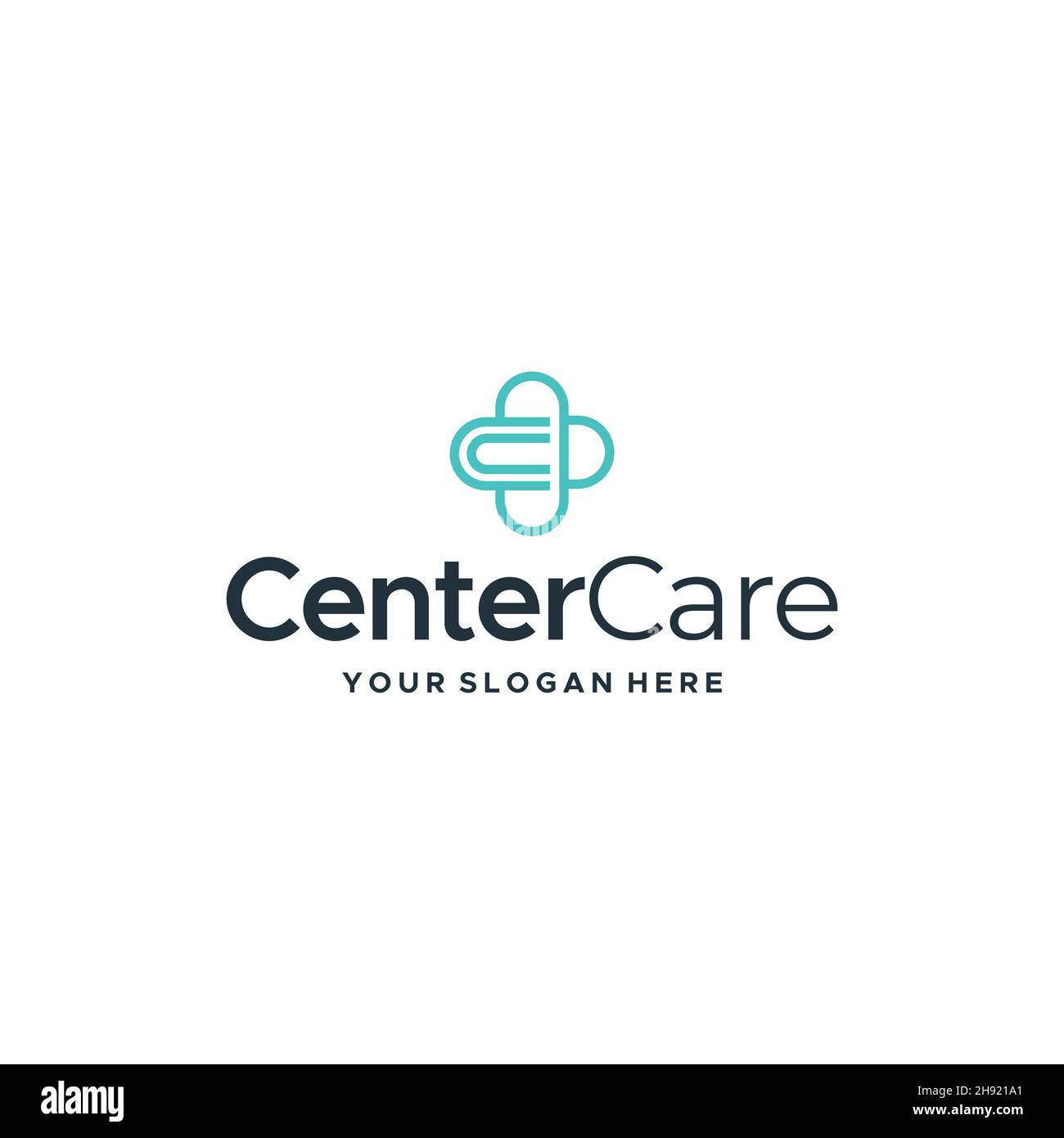 Design minimalista con logo Art Plus della linea CenterCare Illustrazione Vettoriale