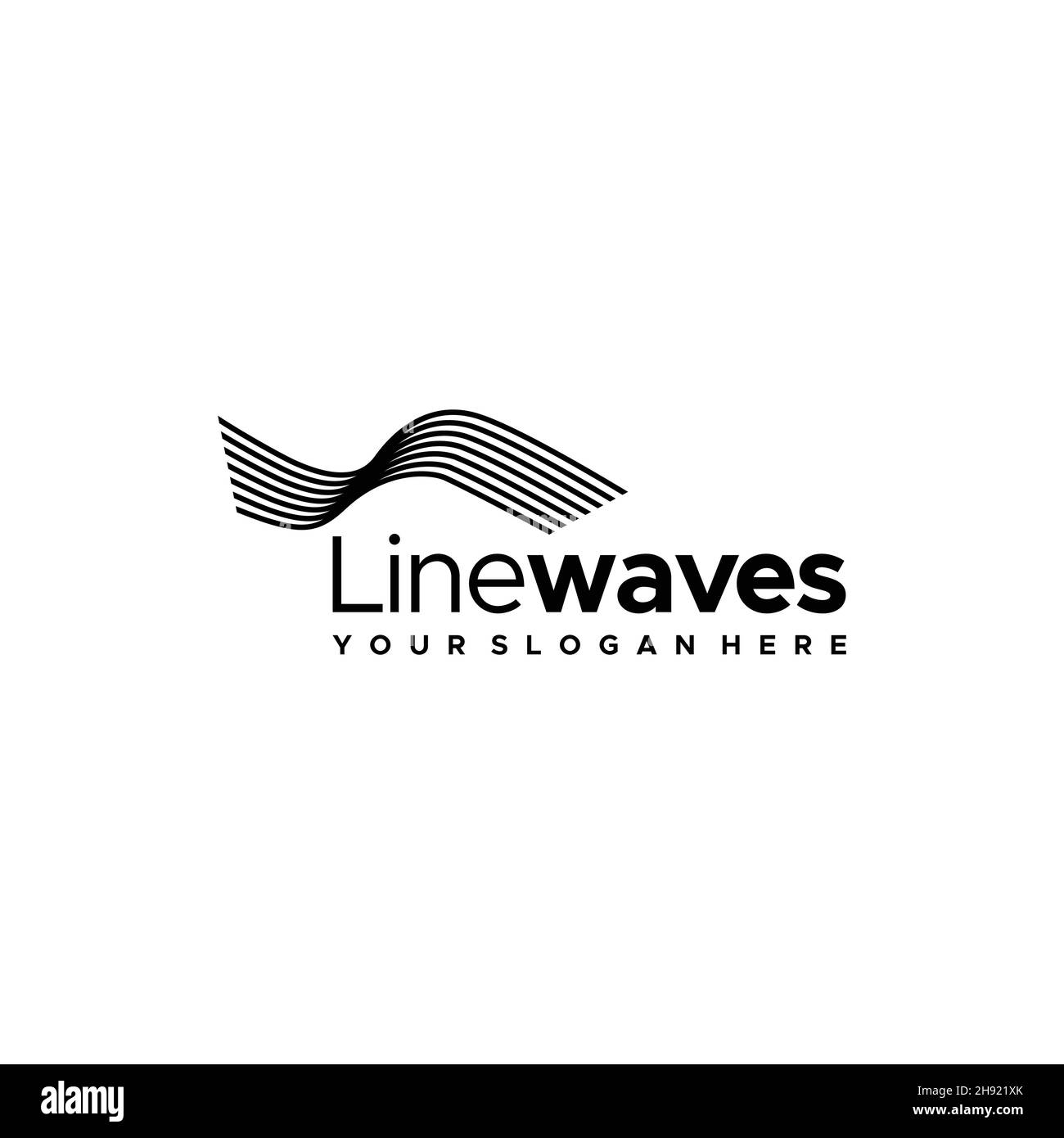 Design minimalista con logo LineWaves Geometric art Illustrazione Vettoriale