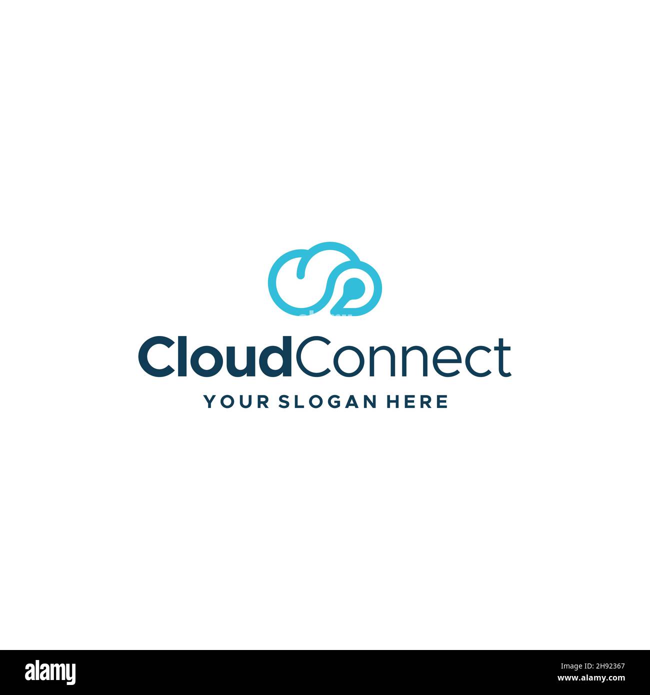 Design minimalista con il logo Simple Cloud Connect Illustrazione Vettoriale