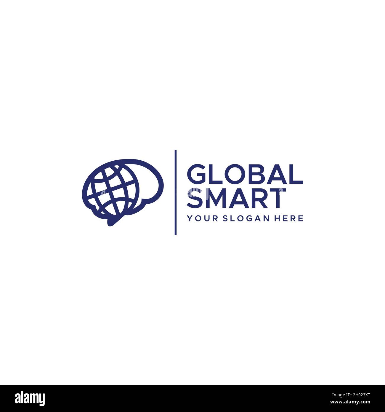 Design minimalista GLOBAL SMART Earth Logo Illustrazione Vettoriale