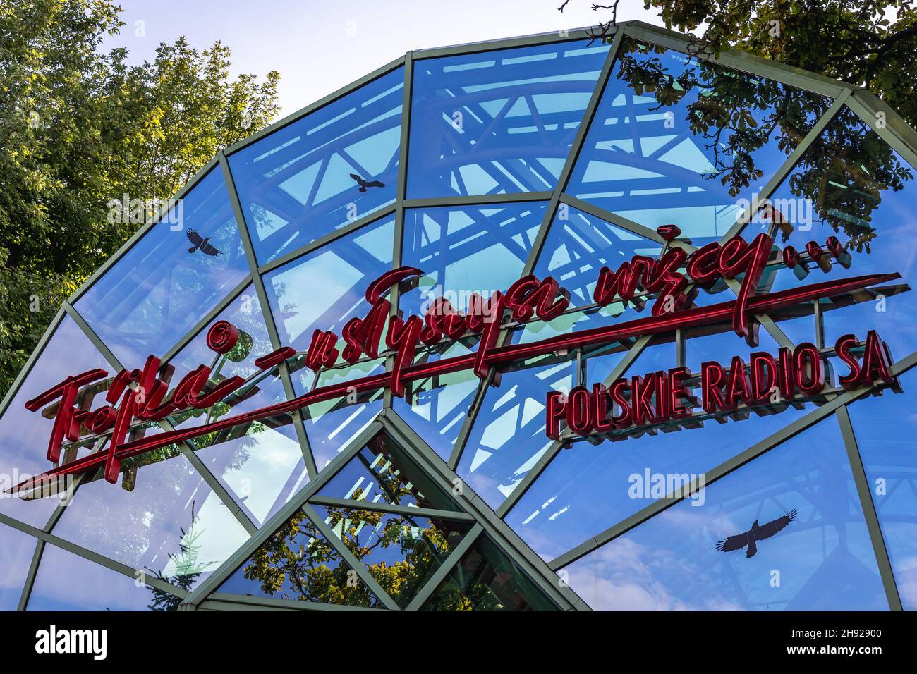 Sede del programma III della radio polacca e della radio polacca RDC in via Mysliwiecka a Varsavia, capitale della Polonia Foto Stock