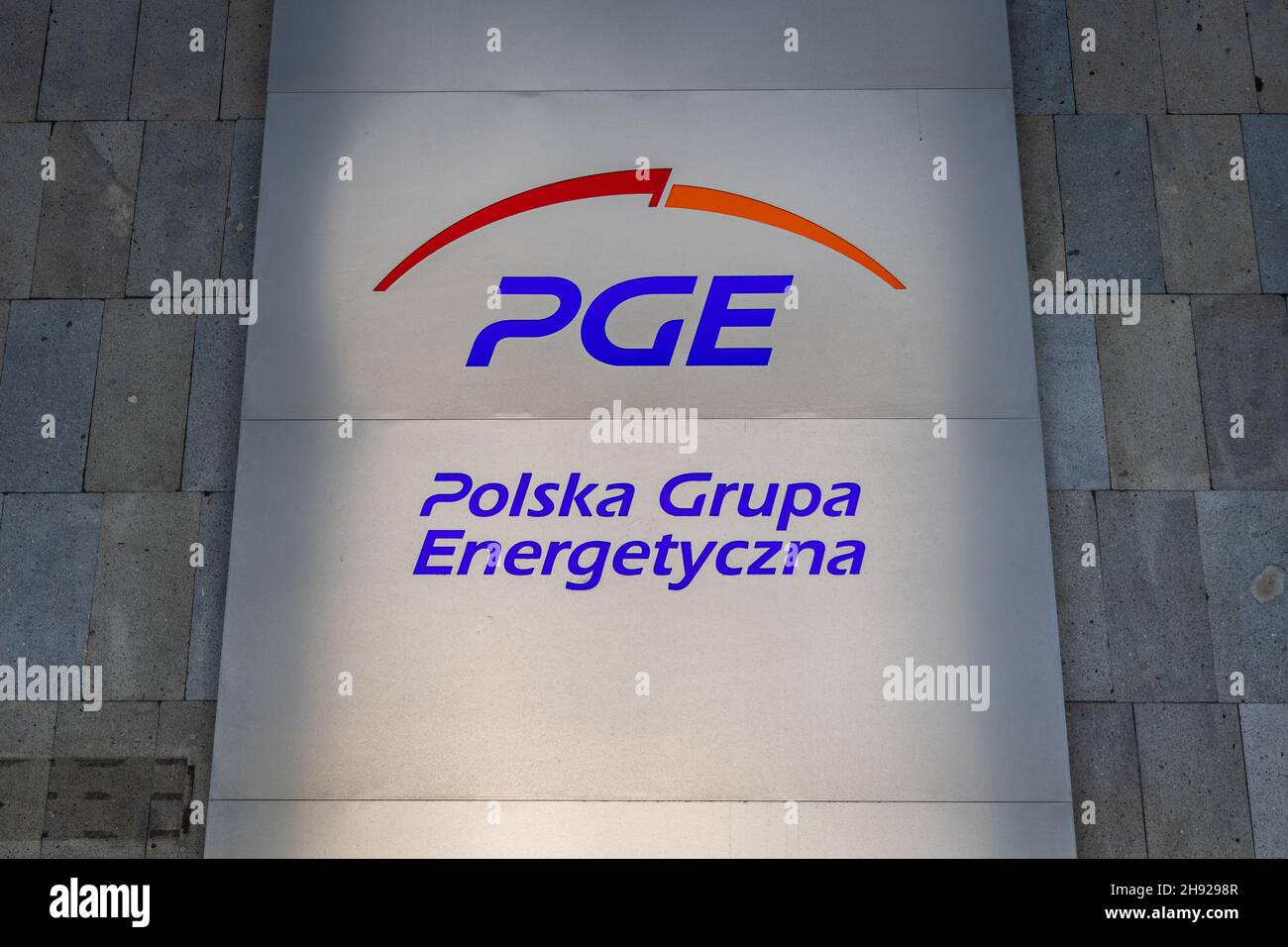PGE Polska Gruga Energetyczna firma una sede a Varsavia, Polonia Foto Stock