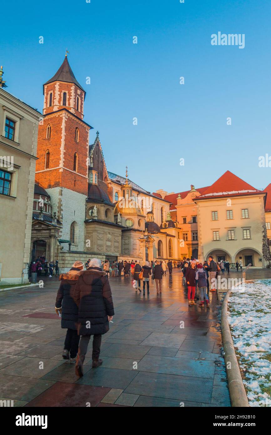 CRACOVIA, POLONIA - 2 DICEMBRE 2017: Castello reale di Wawel a Cracovia, Polan Foto Stock