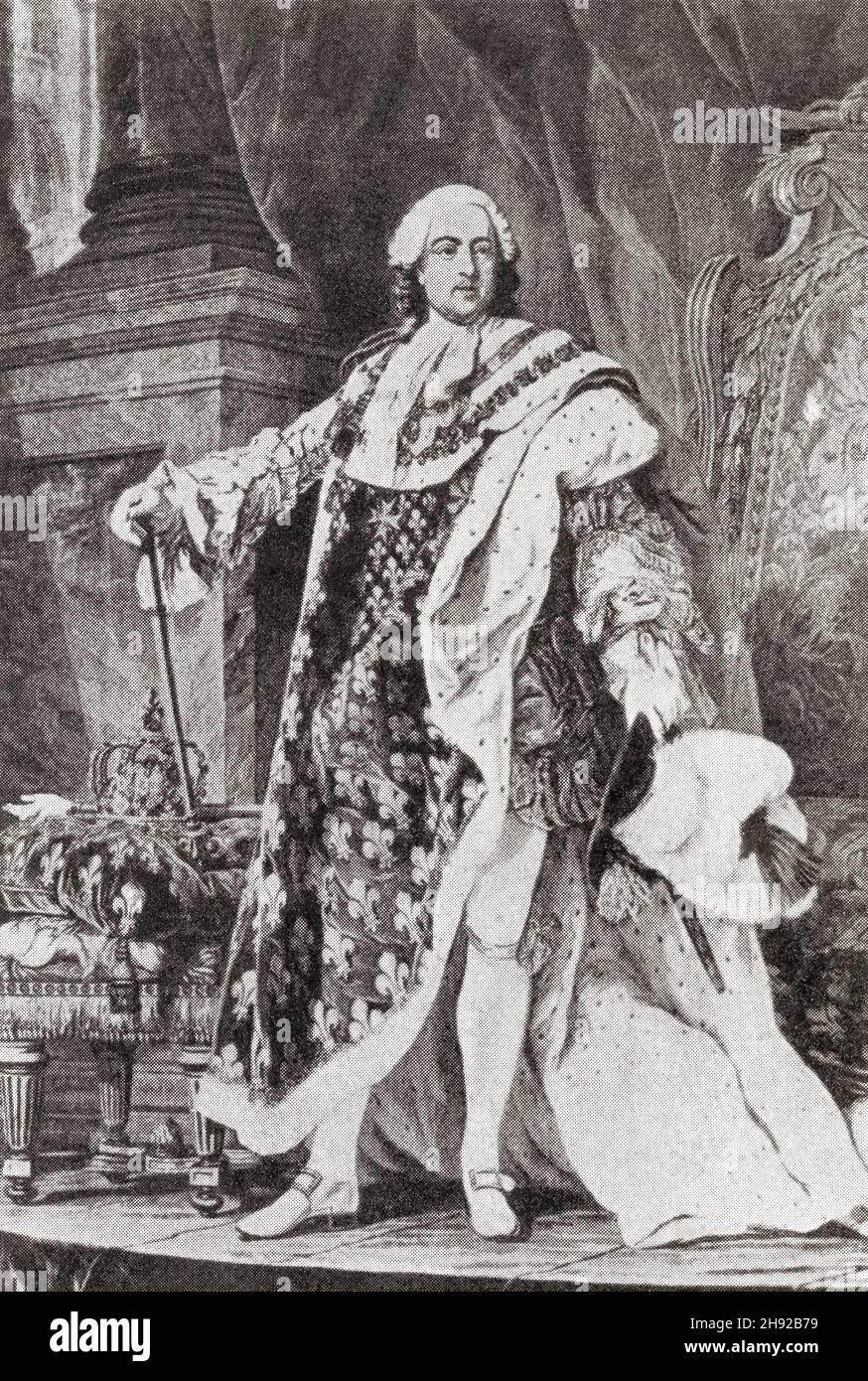 Luigi XV , 1710 – 1774, noto anche come Luigi Amato. Re di Francia. Foto Stock