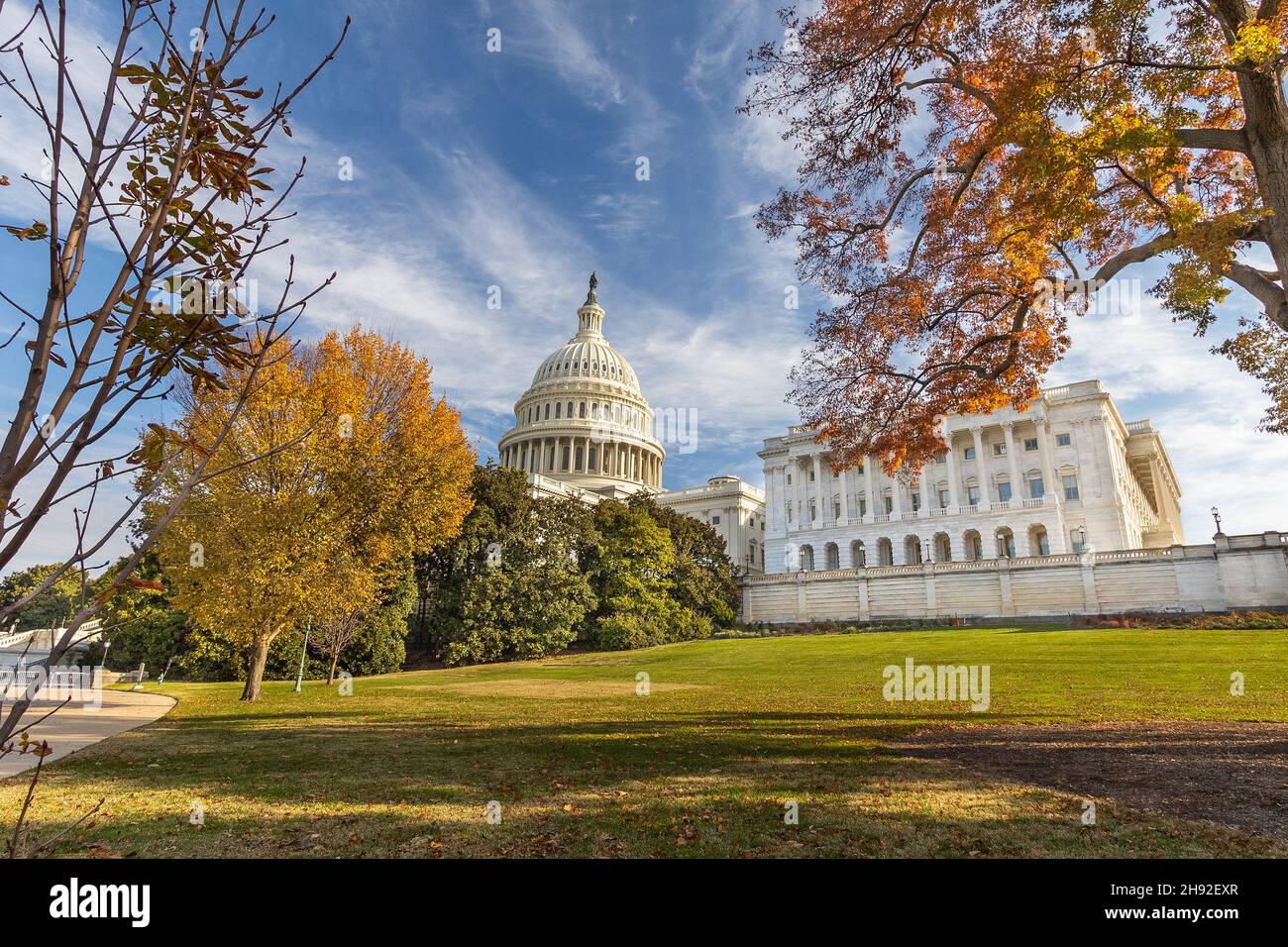 CAPITOL HILL, WASHINGTON, D.C. - 21 NOVEMBRE: Il Campidoglio degli Stati Uniti il 21 novembre 2021 a Capitol Hill, Washington, D.C. Foto Stock