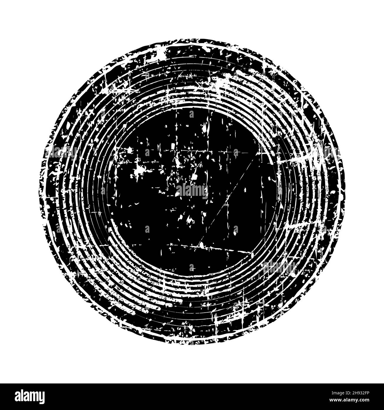 Nero grunge astratto forma curvy. Timbro con linee di velocità. Logo con linee veloci. Motivo grunge retrò. Elemento di design per banner, poster Illustrazione Vettoriale