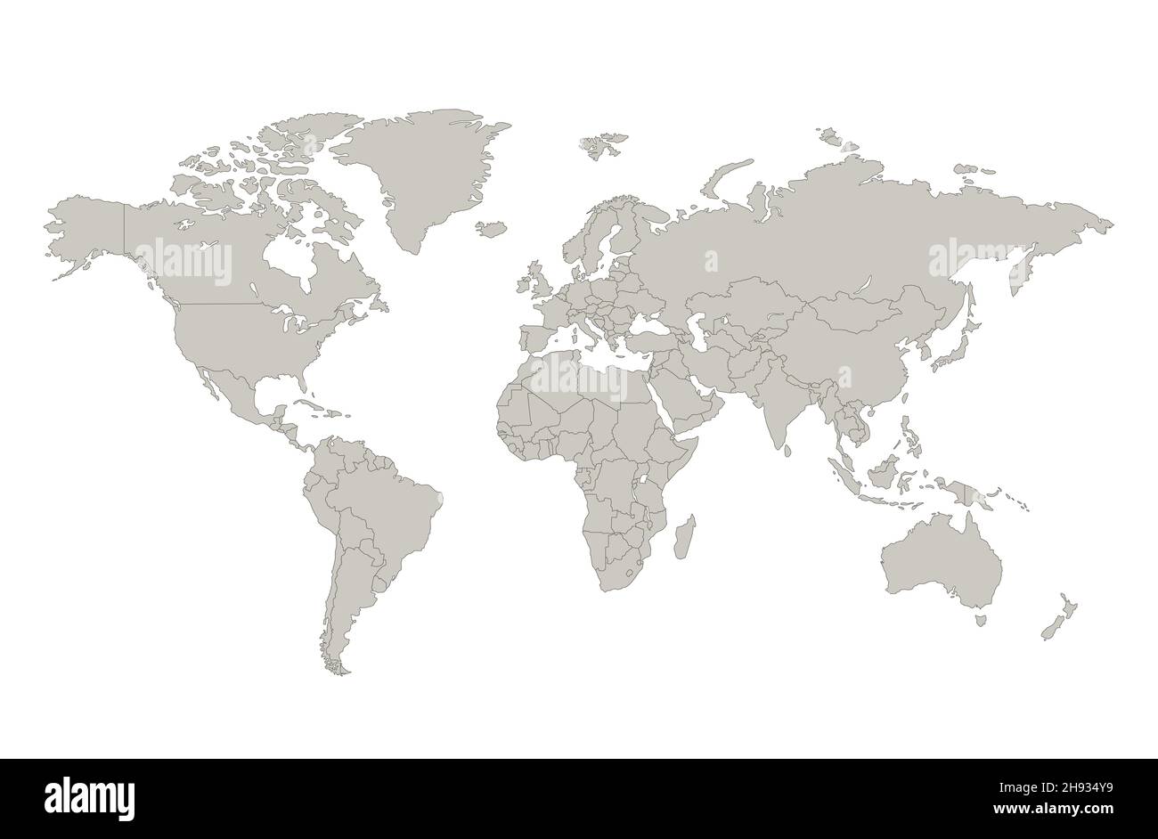 Mappa del mondo, stati individuali, infografica, vuoto Foto Stock