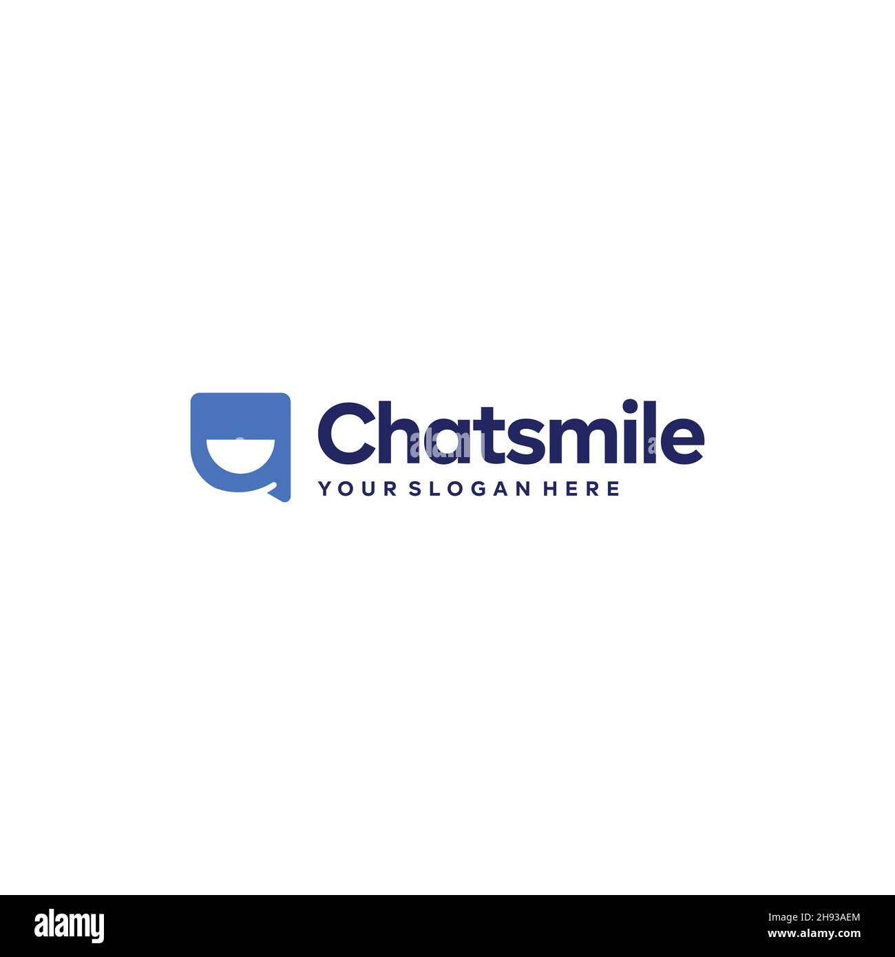 Design minimalista con logo Chatsmile allegro Illustrazione Vettoriale