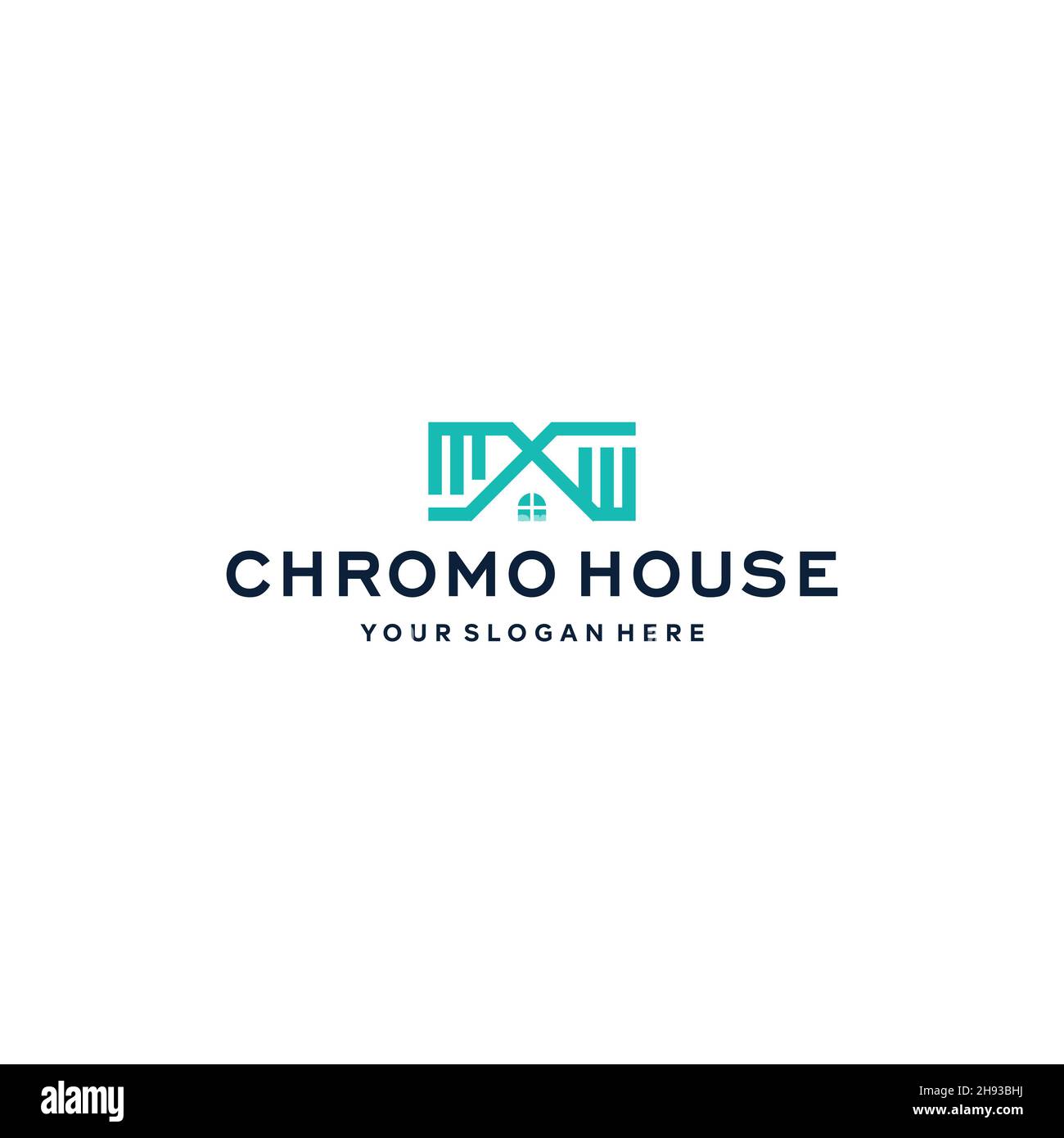 appartamento CHROMO CASA immobiliare costruzione logo design Illustrazione Vettoriale