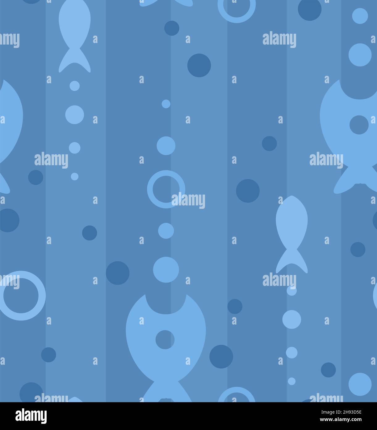 Pesce nuoto acqua crescente alimentazione, continuo ripetizione texture pattern, illustrazione vettoriale, sfondo quadrato Illustrazione Vettoriale