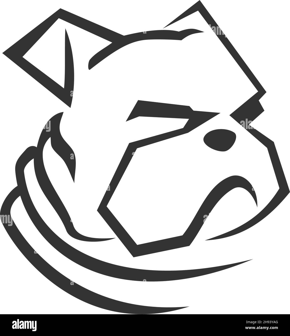Bulldog testa icona Illustrazione modello mascotte segno Illustrazione Vettoriale
