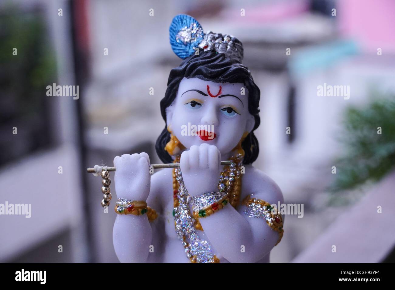 immagine della statua di dio indù krishna Foto Stock