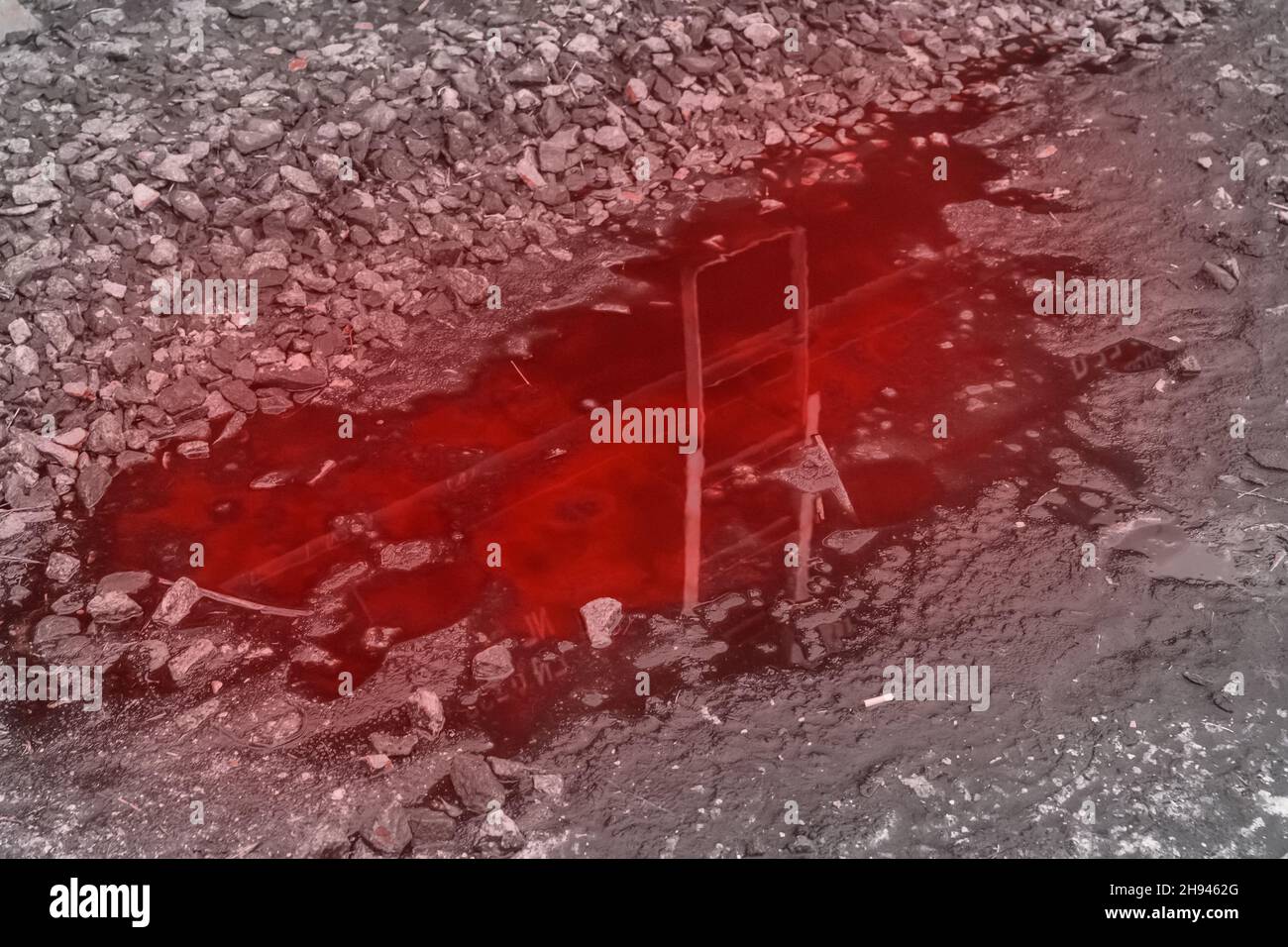 Red Chemical Potash minerale Fertilizer industria e agricoltura. Foto Stock