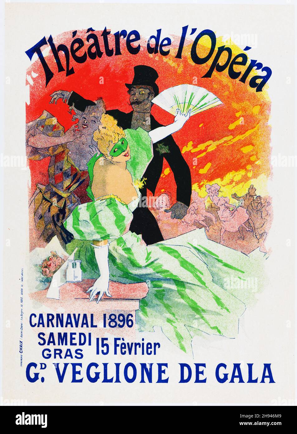 Theatre de l'Opera Carnevale 1896, Veglione de Gala. Poster di Jules Chéret (1836-1932). Francese. Foto Stock