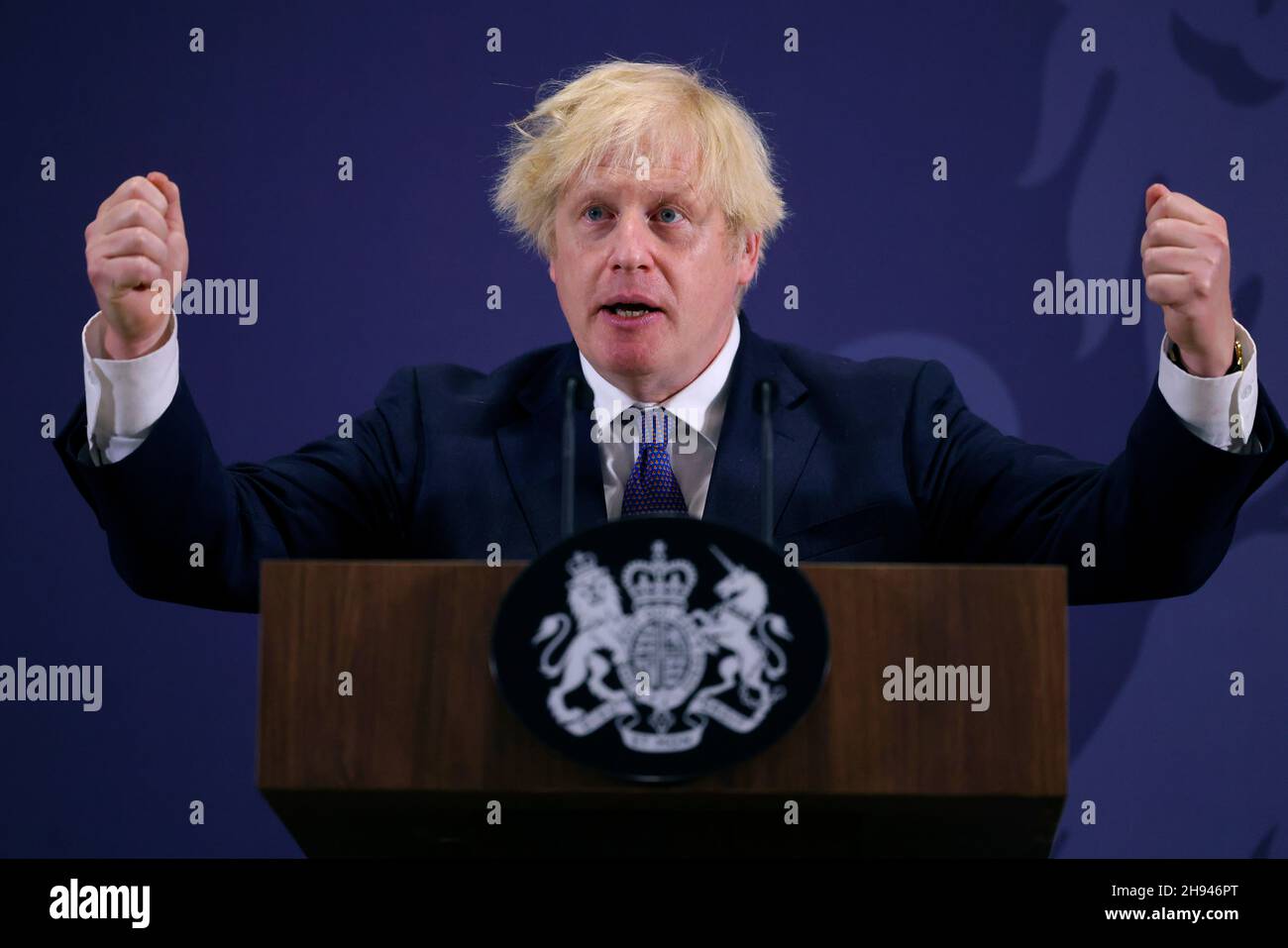 COVENTRY, INGHILTERRA, Regno Unito - 15 luglio 2021 - discorso del primo ministro britannico Boris Johnson Leveling UP. Il primo ministro Boris Johnson visita UKBIC per consegnare un Foto Stock
