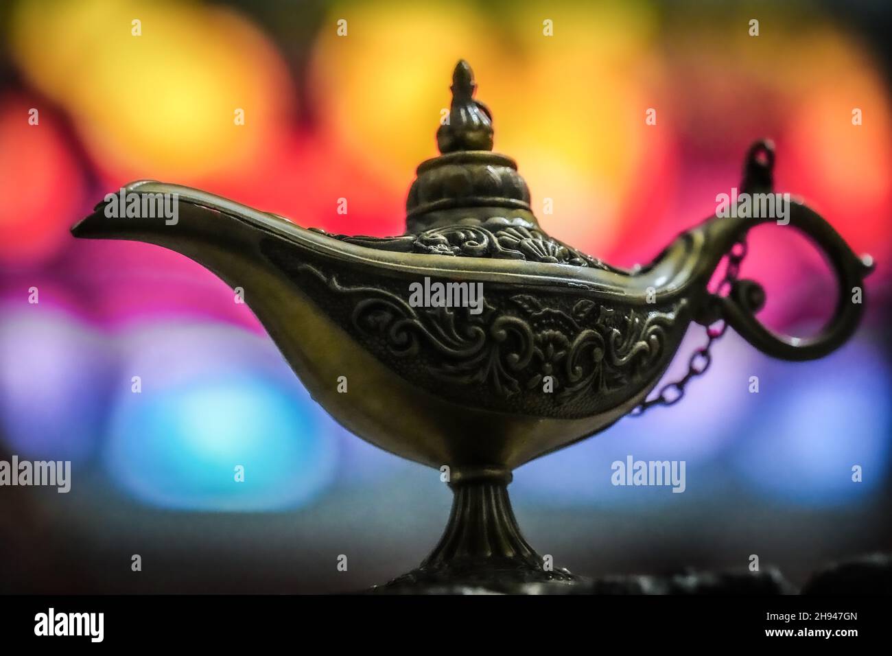 lampada magica genie immagini hd Foto Stock