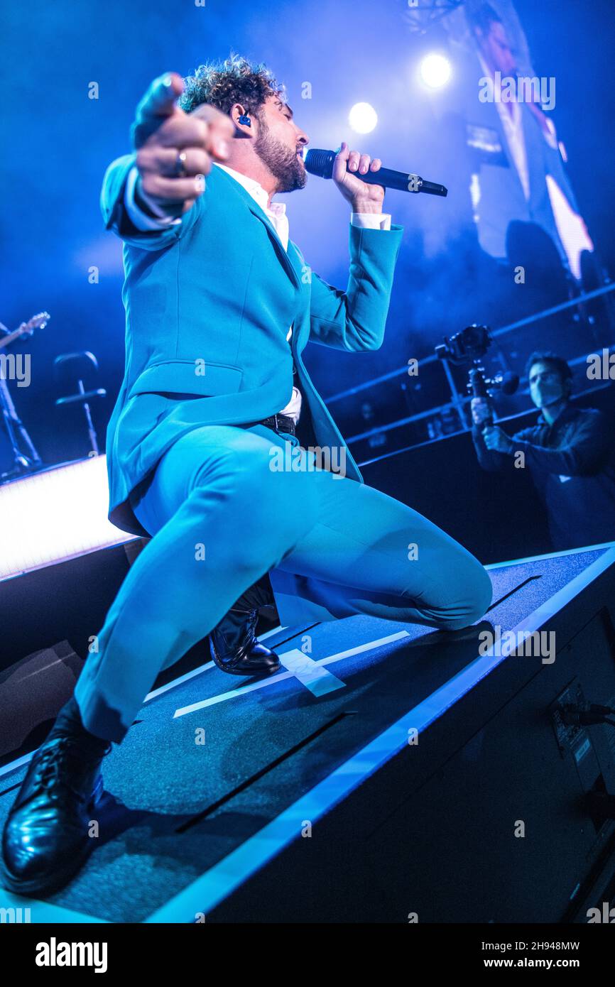 David Bisbal si esibisce al Palau Sant Jordi, Barcellona 25 novembre 2021. Fotografo: ALE Espaliat Foto Stock