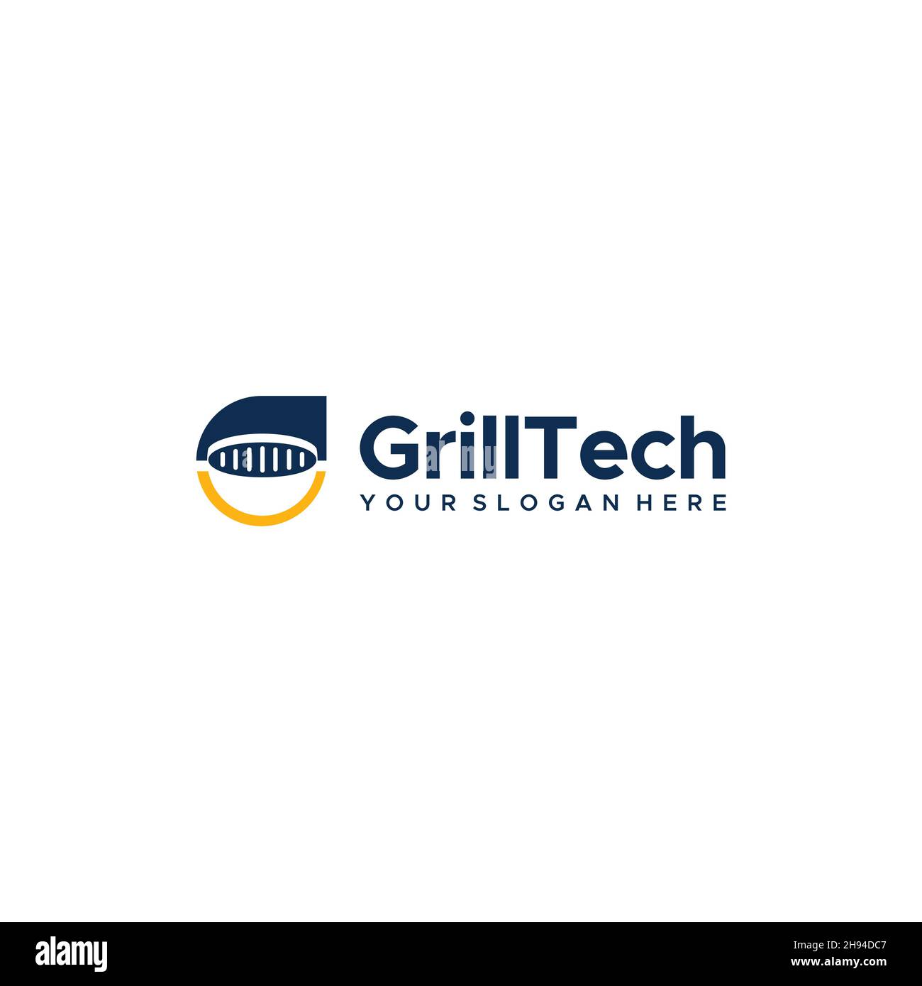 Design minimalista con logo GrillTech message Bubble Illustrazione Vettoriale