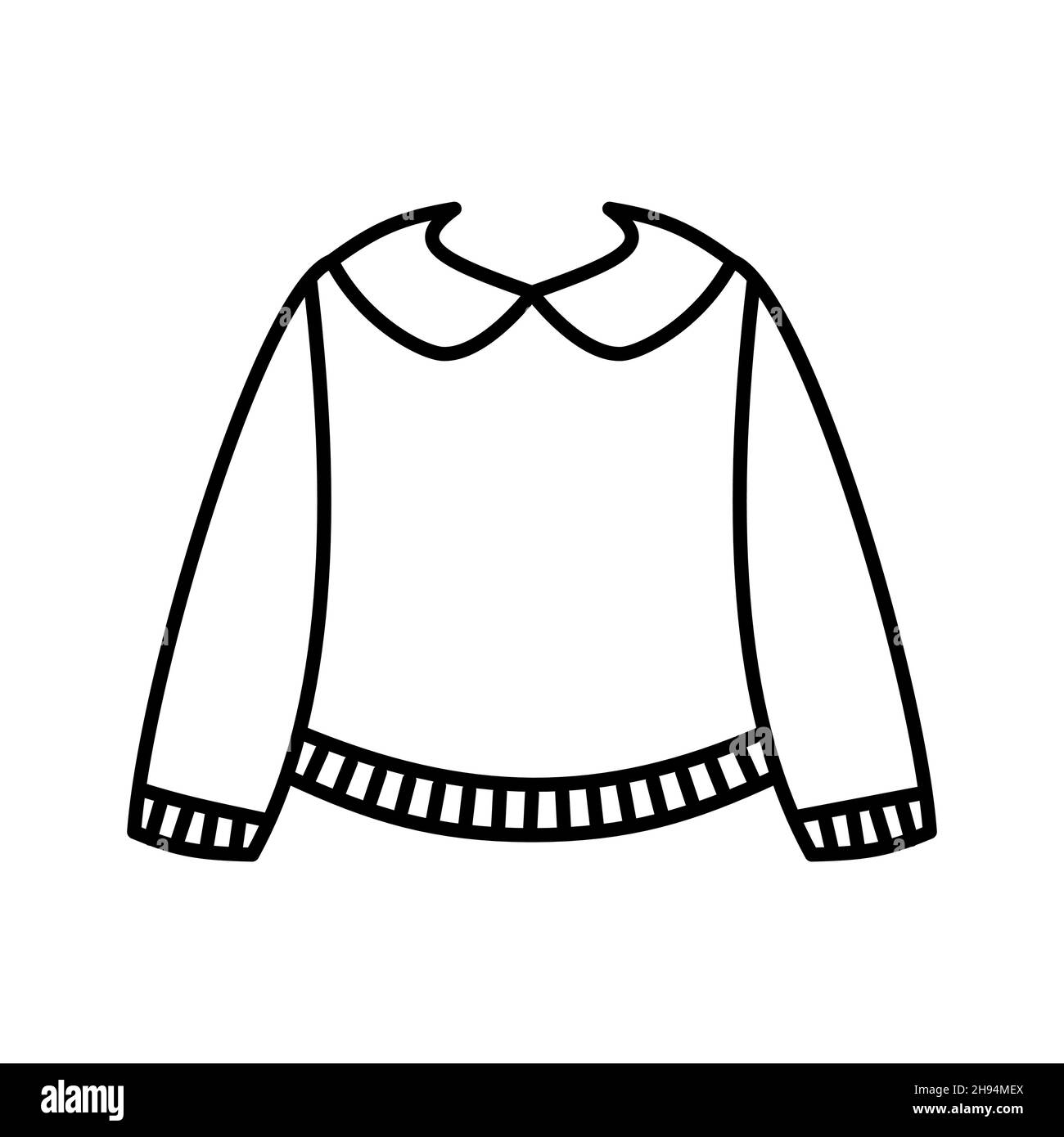 Contorno, semplice icona del maglione vettore bambini isolato su sfondo bianco. eps Illustrazione Vettoriale