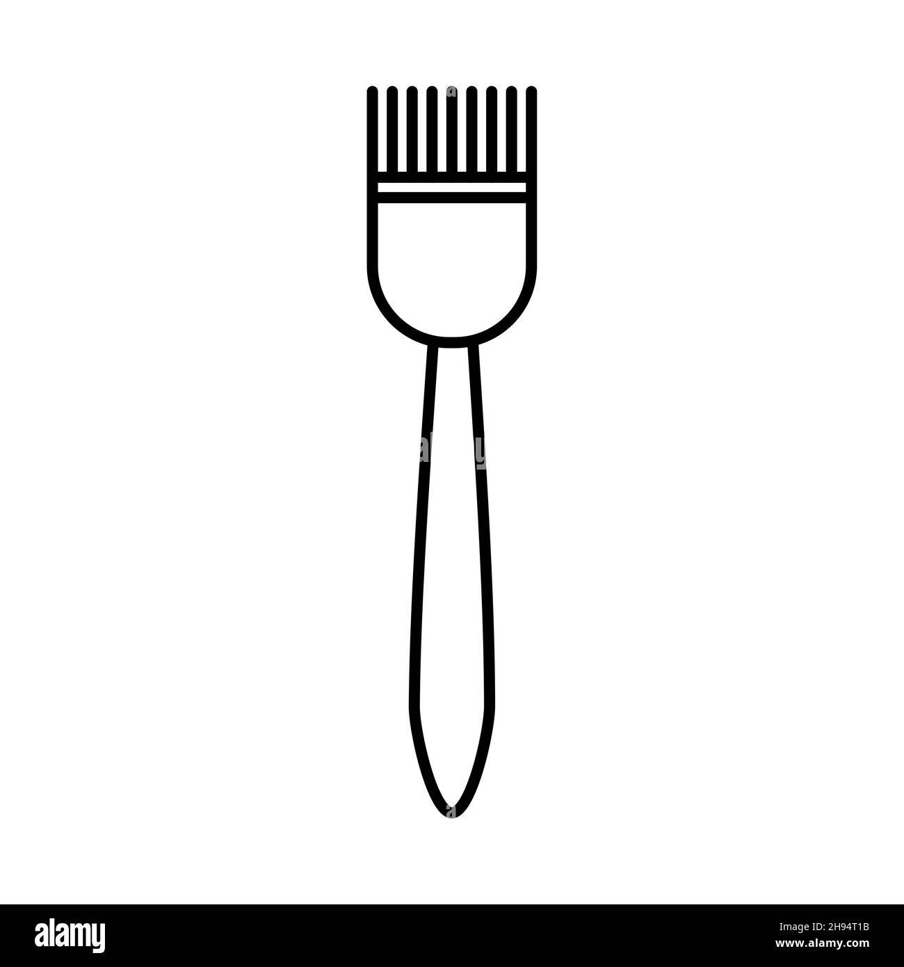 Contorno, semplice icona pennello vettoriale da cucina isolato su sfondo bianco. eps 10 Illustrazione Vettoriale