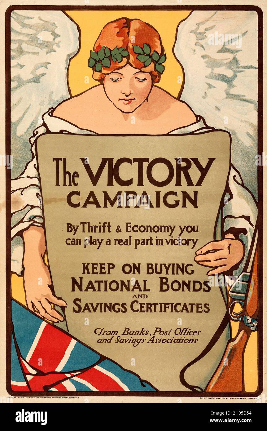 La prima guerra mondiale Propaganda (Scottish War Savings Committee, c. 1916). Poster delle obbligazioni scozzesi. Foto Stock