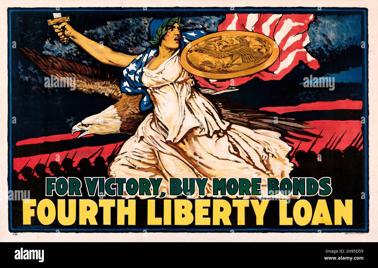 La prima guerra mondiale Propaganda (Stati Uniti Ufficio stampa governativo, 1918). Quarto poster di prestito Liberty. 'Per la vittoria, acquistare più obbligazioni' Foto Stock